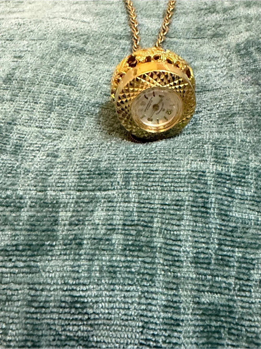 Vtg Paul Garnier 21 Jewels Pendant Watch Necklace Gold Tone Dome Cage Filigree